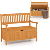 Outdoor Storage Bench Deck Box Patio Wood Storage Bench 125L Storage Seating