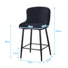 2 pcs Faux Leather / Velvet Bar Stools Diamond Design Soft Upholstered Seat Back