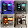 RGB Light Gaming Storage Rack Wall Mounted Floating Adjustable Shelves Remote