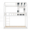 Solid Pine Wood Bunk Bed Double Beds Hut Loft Bunkbed Slat Bedframe with Ladder