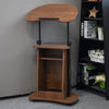 Mobile Lectern Podium Standing Height Adjustable Laptop Stand w/Wheels&2 Shelves