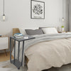 Metal Side Table 2 Layer Sofa End Coffee Snack Table with Wheels for Living Room