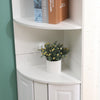 Modern Bathroom Tall Cabinet with Storage Shelf&Door Corner Shelf Bookshelf