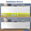 White Floating TV Unit Cabinet Wall Mounted TV Stand with LED Lights UK stock
