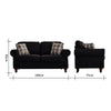 2, 3 Seater Linen Fabric Sofa Settee Couch Armchair with 2 Pillows Living Room