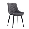 Set of 2 Velvet Dining Chairs Padded Seat Kitchen Chairs Metal Leg Blue Grey