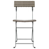 Lechnical Folding Bistro Chairs 6 pcs Grey Poly Rattan and Steel,Folding A8M8
