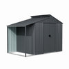 10x6FT Outdoor Garden Metal Storage Shed House w/Open Sheds for Tools Bike