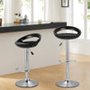 2pcs Bar Stools Leather Swivel Gas Lift Chair Kitchen Breakfast Pub Black Grey
