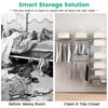 Wall Mounted Closet Organizer System Kit Adjustable Wardrobe Organizer w/ Rods