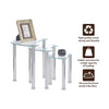 Nest of 3 Black Clear Tempered Glass Side End Lamp Sofa Tables Nested Tables