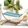 Hammock with Stand, Triple-Head Wood Garden Hammock with Cotton Bed, Blue