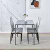 5Pcs Dining Set Rectangle Glass Dining Table+ 2/4 Dining Chairs Home
