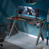 Large Gaming Desk Home Computer Table with RGB LED Lights Cup Holder 120cm Wide