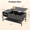 Lift Top Coffee Table Living Room Table with Hidden Compartment Grey