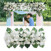 100cm Long Artificial White Peony Flower Row Runner Wedding Arch Top Backdrop