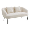 2 Seater White Teddy Velvet Sofas Couch Loveseat Settee Apartment Small Couch UK