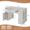 Artwork Sewing Workstation Counter Height Sewing Table With 14 Open Compartments