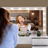 LED Mirror Dressing Table Visual Desktop Vanity Table Desk Stool Set w/ Favaotxr