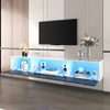 LED TV Stand Black Cabinet Entertainment Unit RGB Lights Floating / Freestanding