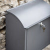 Mailbox Large Lockable Wall Mounted Outdoor Charcoal Steel Outside Letter Box