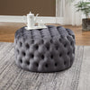 Large Chesterfield Ottoman Footstool Velvet Tufting Stool Bench Coffee Tea Table
