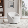 360° Swivel Cuddle Armchair White Teddy Fabric Upholstered Tub Chair Accent Sofa