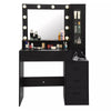 2 in1 Dressing Table with LED Lights Mirror 5 Drawers Socket Vanity Make up Desk