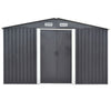 Black Outdoor Lockable Metal Garden Shed Roof Tool Storage Box Room 12x10ft