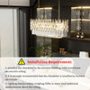 Luxury Clear K9 Crystal Chandelier Light Formal Rectangular Pendant Light Dining