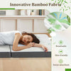 Tri Folding Foam Mattress Portable Floor Foam Mattress Topper w/ Bamboo Fiber