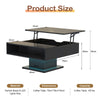Led Coffee Table with Hidden Storage for Living Room Lift Top Coffee Table Black