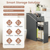 Small Bathroom Storage Cabinet 4-Tier Narrow Toilet Side Storage Cabinet-Grey