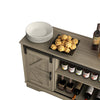 Sliding Barn Door Sideboard Storage Cabinet Coffee Bar TV Stand Farmhouse Style