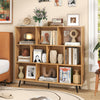 Mid Century Modern Storage Organizer 10-Cube Bookcase Natural