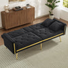 Modern Velvet Sofa Bed 2 Seater Click Clack Sofa Settee Recliner Couch Black