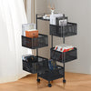 Vegetable Shelf Rack Tier Mobile Kitchen Utility Rotating Storage 6 Cart Trolley