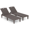 Patio Recliner Lounger Chaise Lounge Chairs Set of 2-Brown