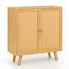 Coffee Bar Accent Cabinet Freestanding Kitchen Cupboard-Natural