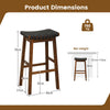 78CM Woven Saddle Stool Set of 2 Backless Bar Stools Counter Height Stools Brown