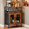 Retro Storage Cabinet Sideboard and Buffet Table with Wine Holder Cupboard
