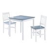 Grey Dining Table and 2 Chairs Solid Wood Classic Kitchen Dining Room Furniture