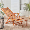 Folding Bamboo Recliner Garden Deck Chair Sun Lounger Armchair Beach Sleeper Bed