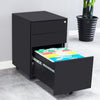 Office Mobile Filing Cabinet Metal Cupboard Drawer Unit on 5 Castors 3 Drawers