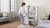 White Dressing Table Wood Makeup Desk with Mirror 5 Drawers Stool Shelf Bedroom