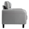 Ergonomics 2 Seater Sofa Modern High Back Fabric Couch With Wood Legs 2 Pockets