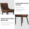Pair of 2 Dining Chairs Office Chairs Brown Faux Leather Diamond Chairs Padded