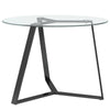 Round Glass Top Dining Table Living Room Kitchen Furniture Characteristic Frame