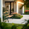 WOODEN GARDEN BENCH SEAT WITH CAST IRON LEGS WOOD FURNITURE OUTDOOR 124x60x83cm