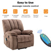 Armchair Electric Massage Power Lift Recliner Chair Single Sofa Brown Fabric
